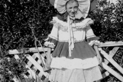 Doris Taylor as 'Coronation Rosette' Costume in crepe paper, and made by Emily Taylor. 1937.