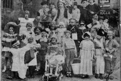 Children's Fancy Dress - 1937.  Doris Taylor (far left) in 'Coronation Rosette' costume, made by her mother, Emily Taylor.
