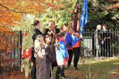 Lt Col Jon Fleming speaking with the Brownies