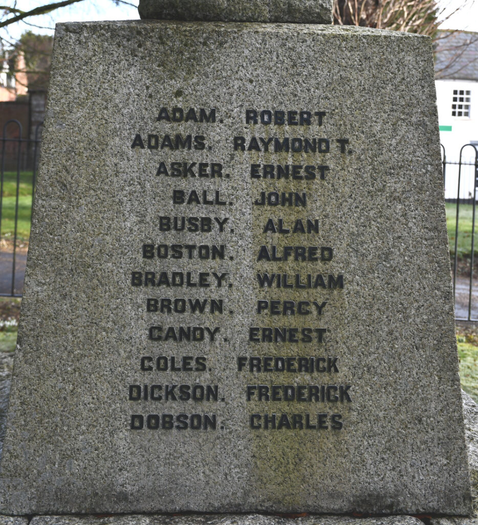 Lambourn War Memorial - WWII Names