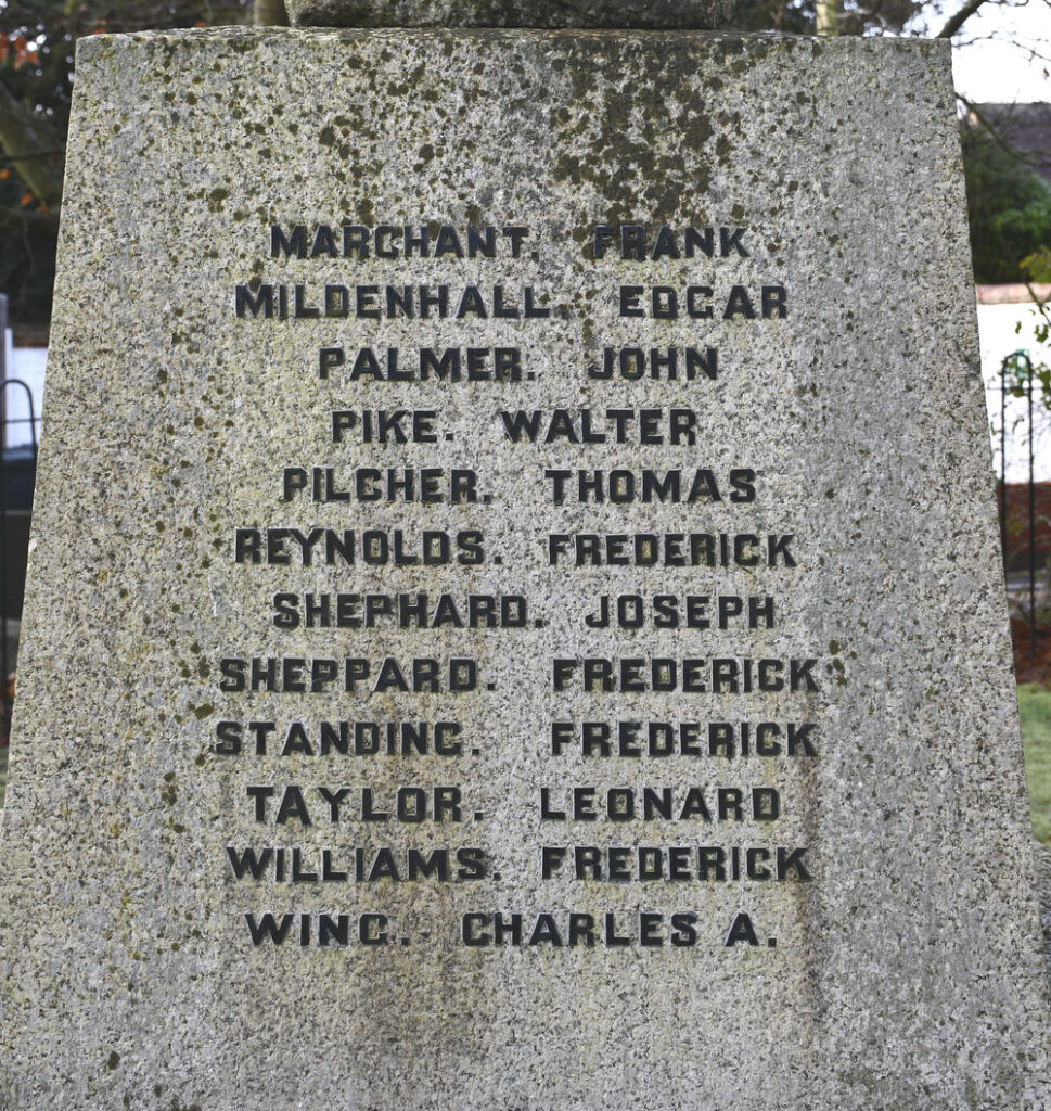 Lambourn War Memorial - WWI Names