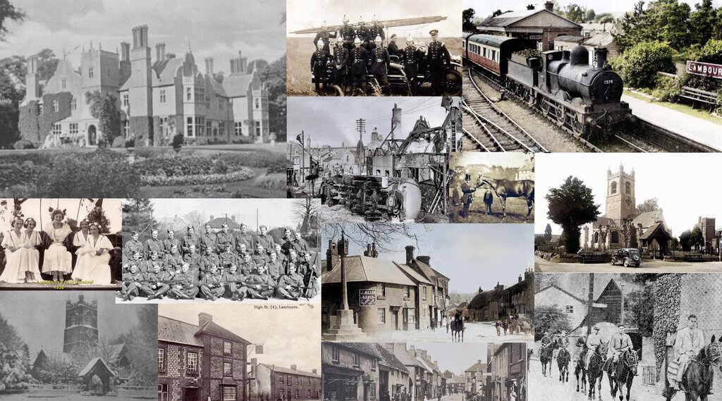 Collage of historic pictures of lambourn
